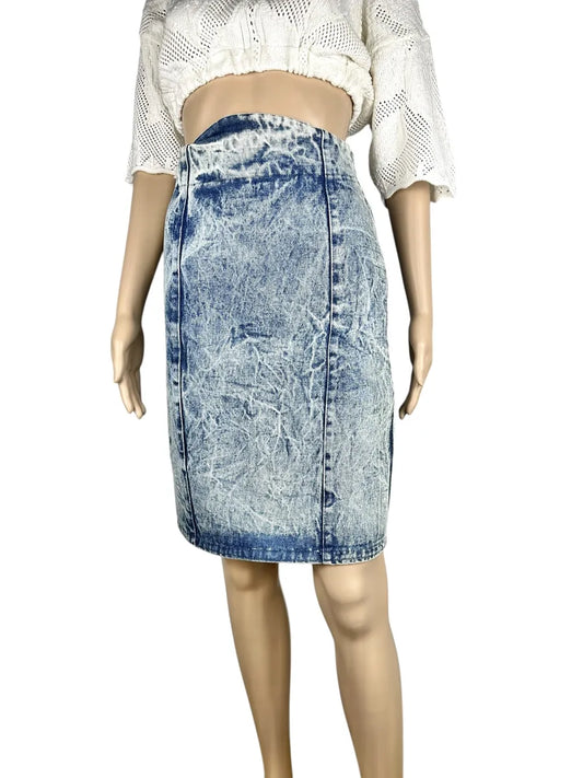 Gonna jeans anni '80 lavaggio acid wash