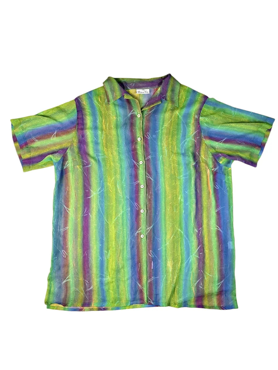 Camicia vintage da donna con fantasia a righe