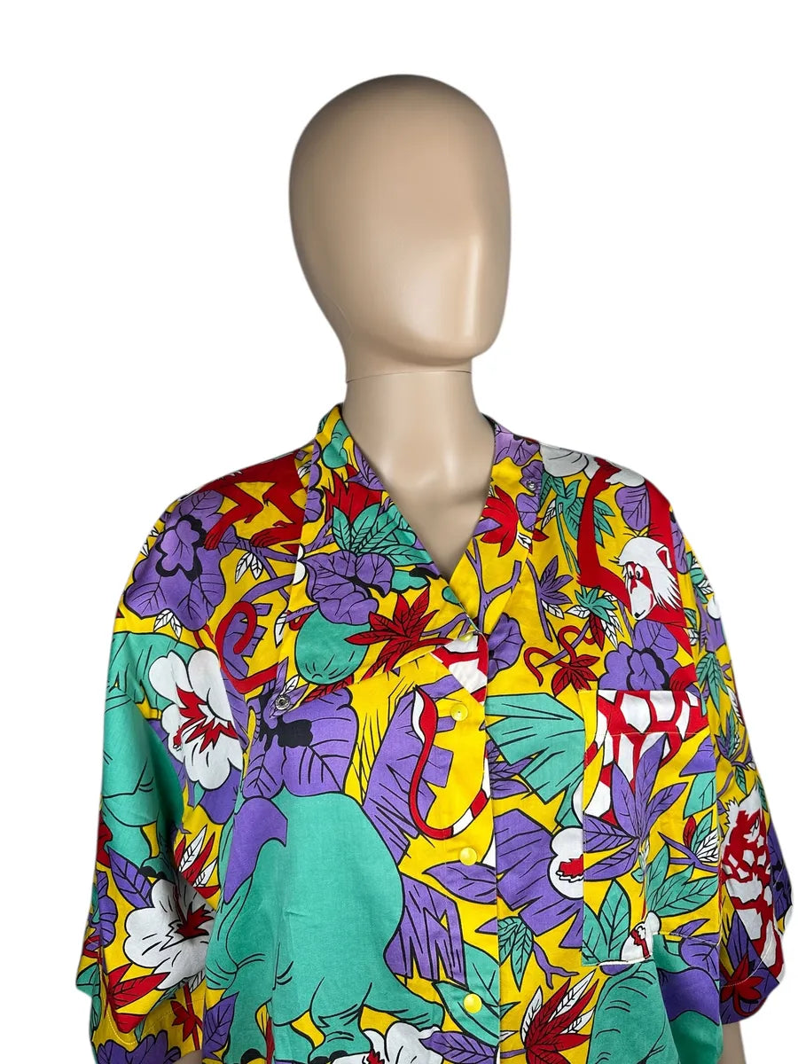 Camicia da donna vintage a fantasia