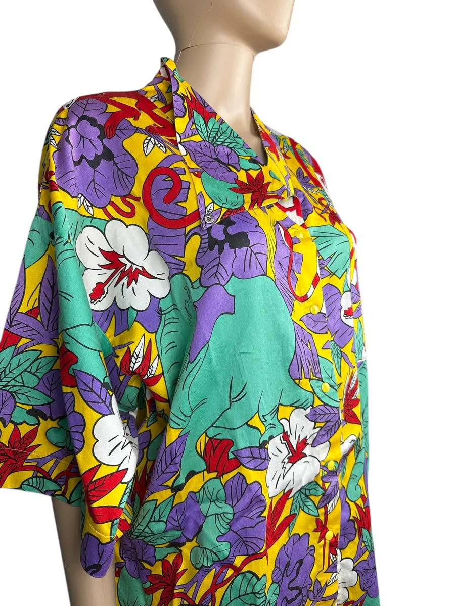 Camicia da donna vintage a fantasia