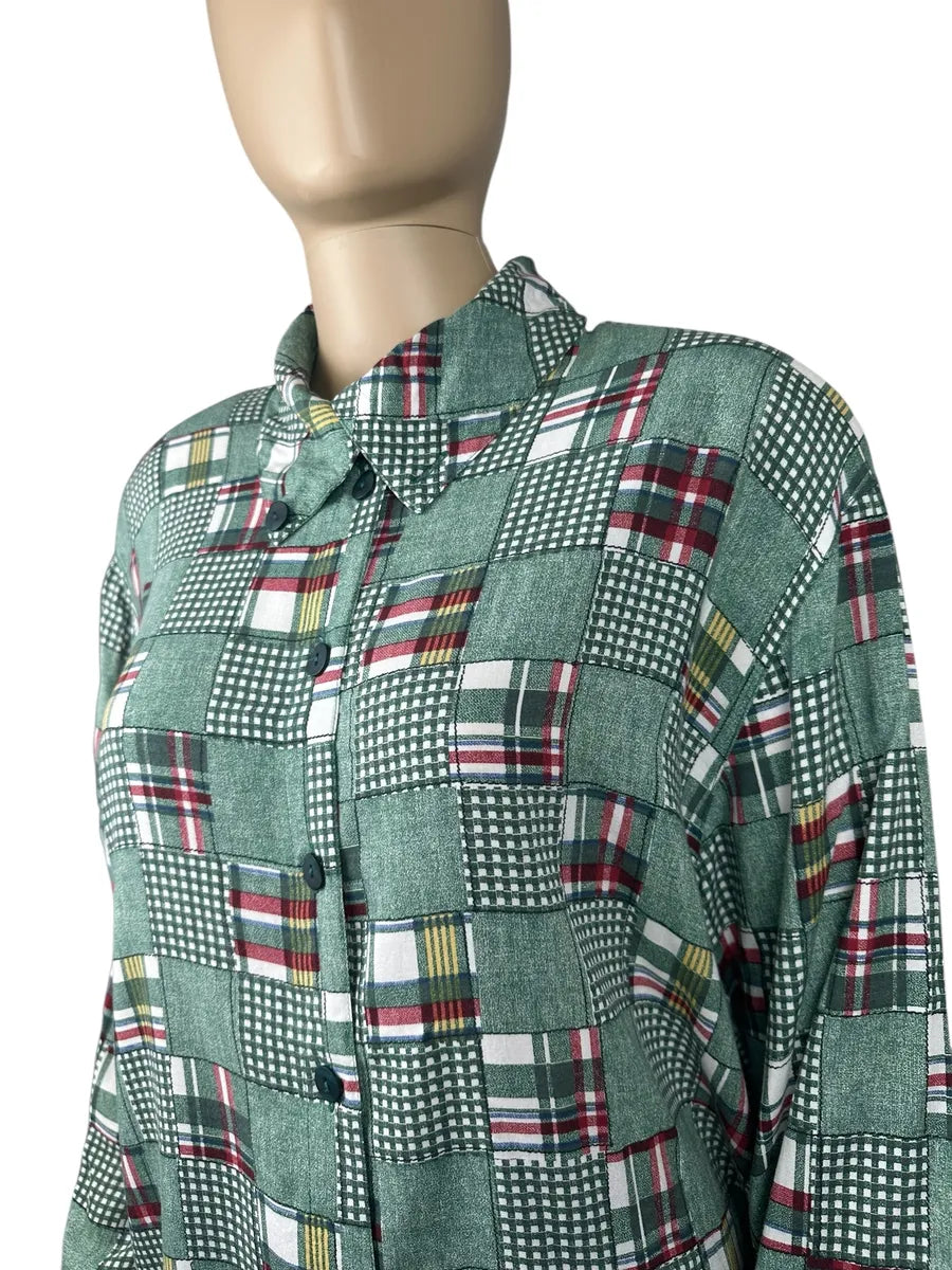 Camicia a fantasia vintage da donna