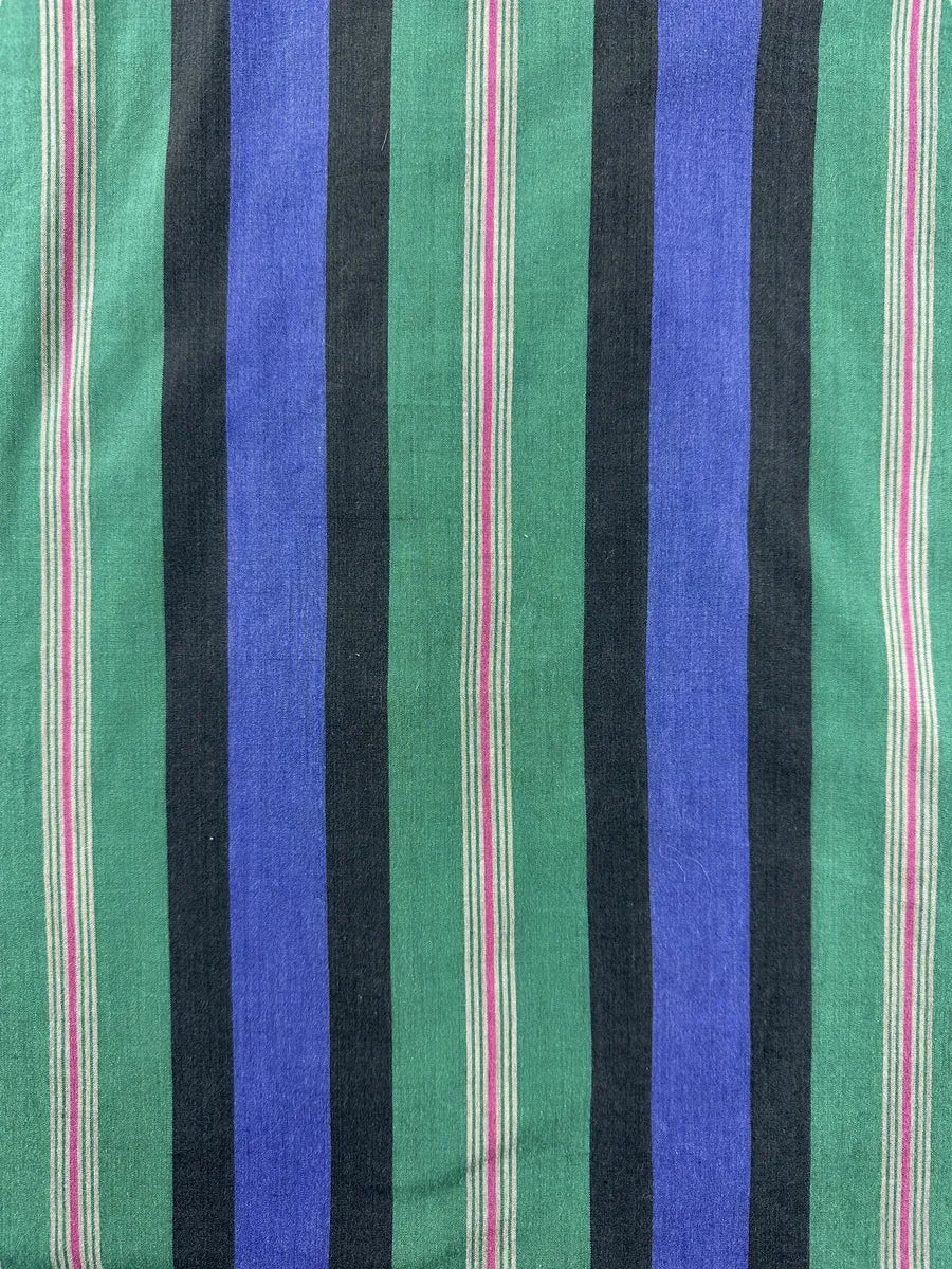 Camicia texana vintage a righe verdi e blu