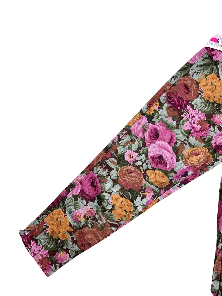 Pantaloni vintage da donna con stampa floreale