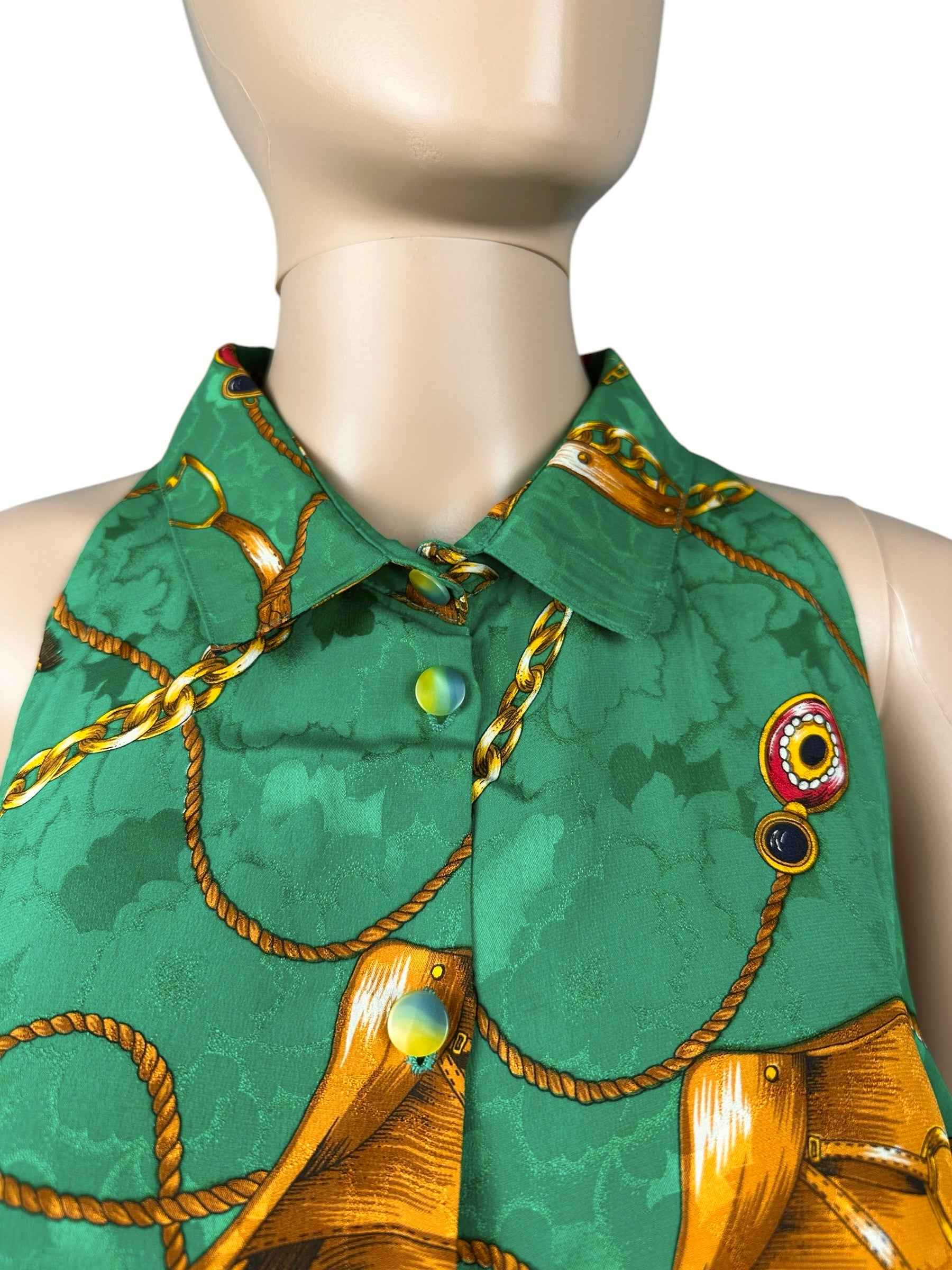 Camicia smanicata da donna a fantasia