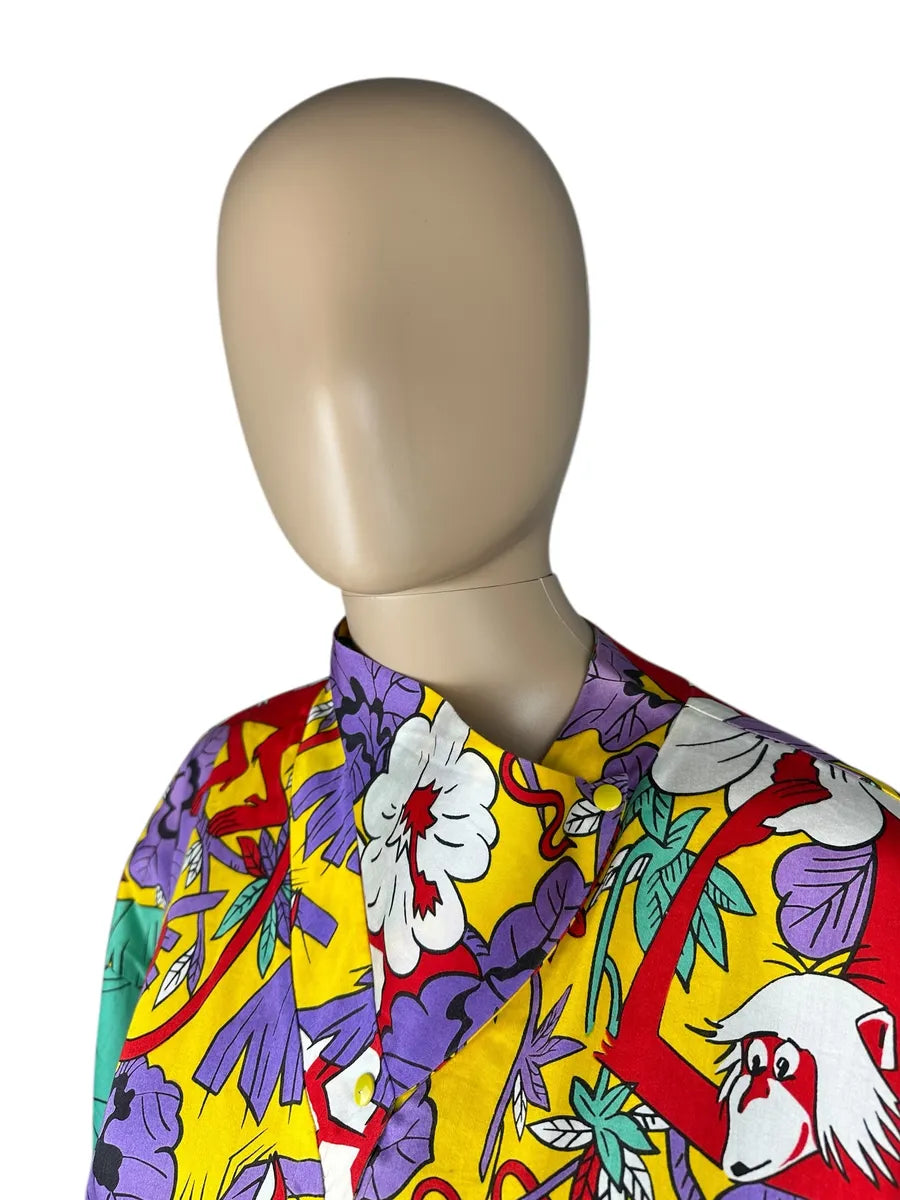 Camicia da donna vintage a fantasia
