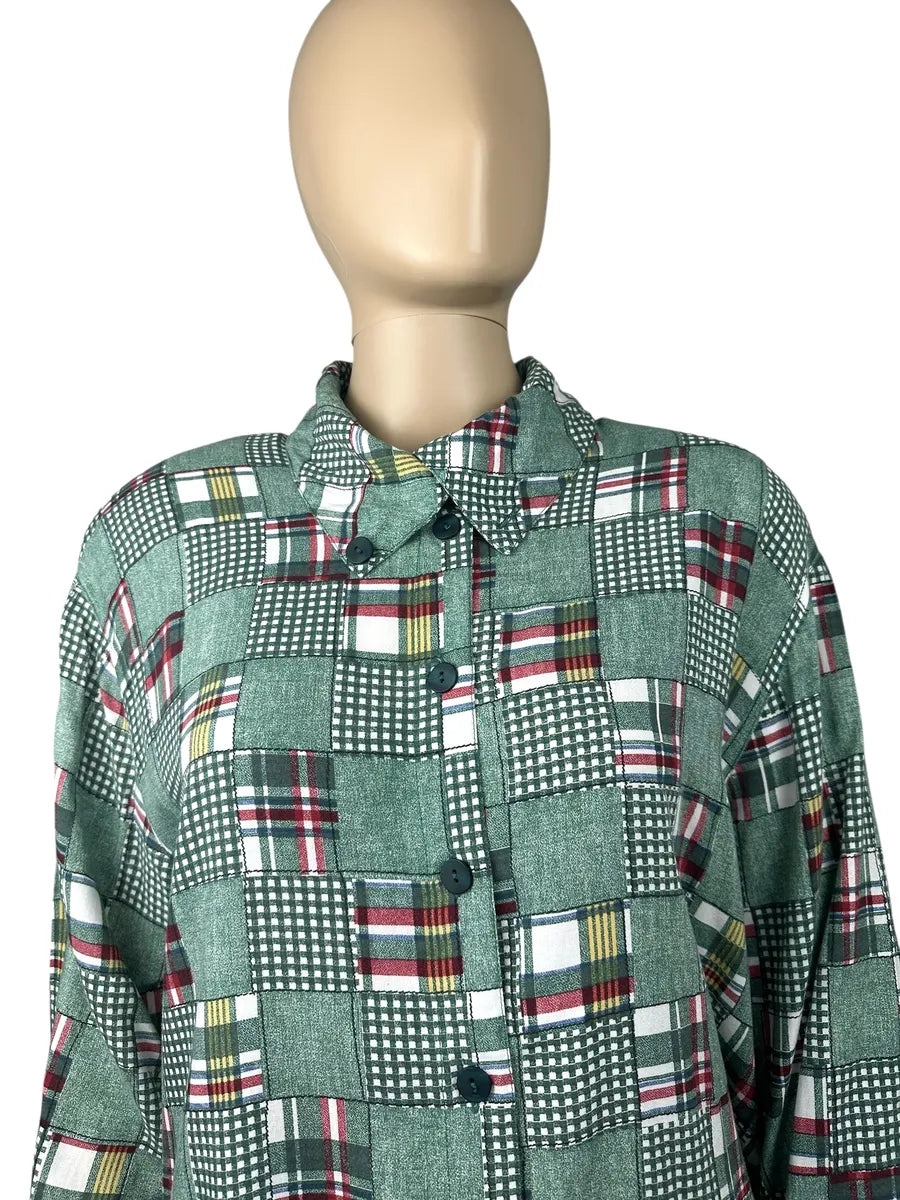 Camicia a fantasia vintage da donna
