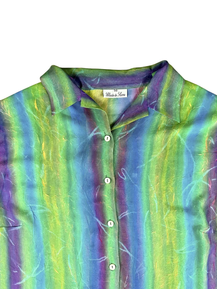 Camicia vintage da donna con fantasia a righe