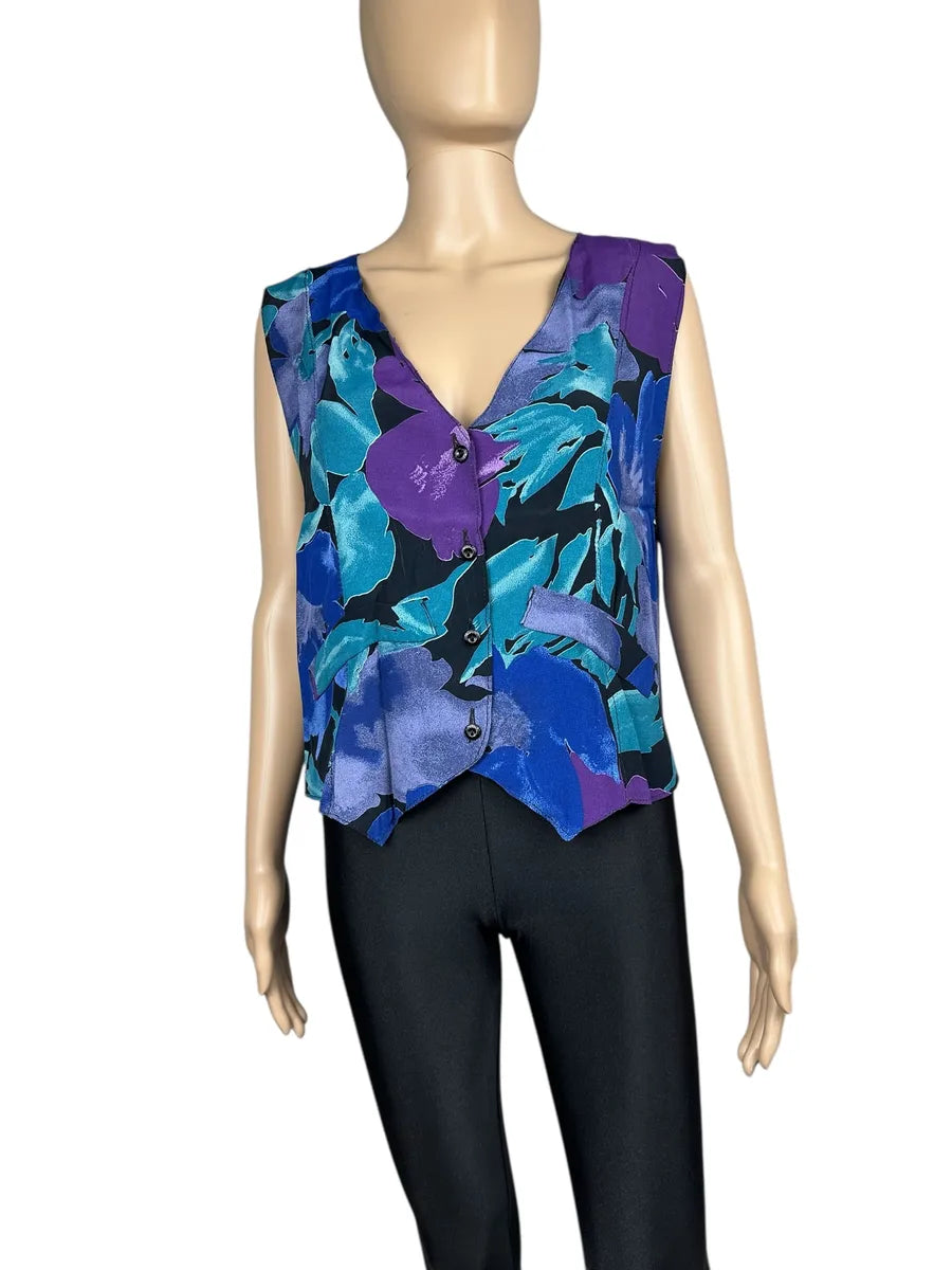 Gilet leggero da donna a fantasia floreale