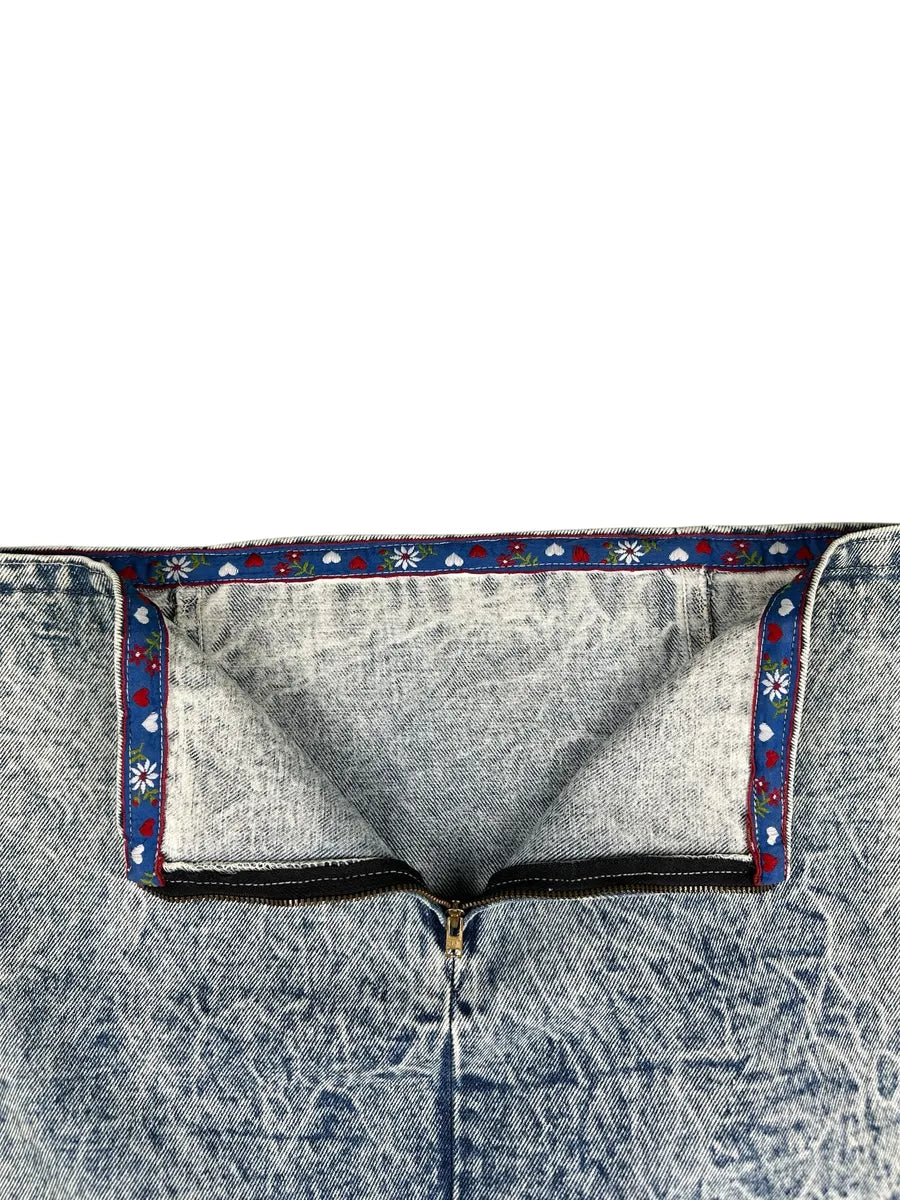 Gonna jeans anni '80 lavaggio acid wash