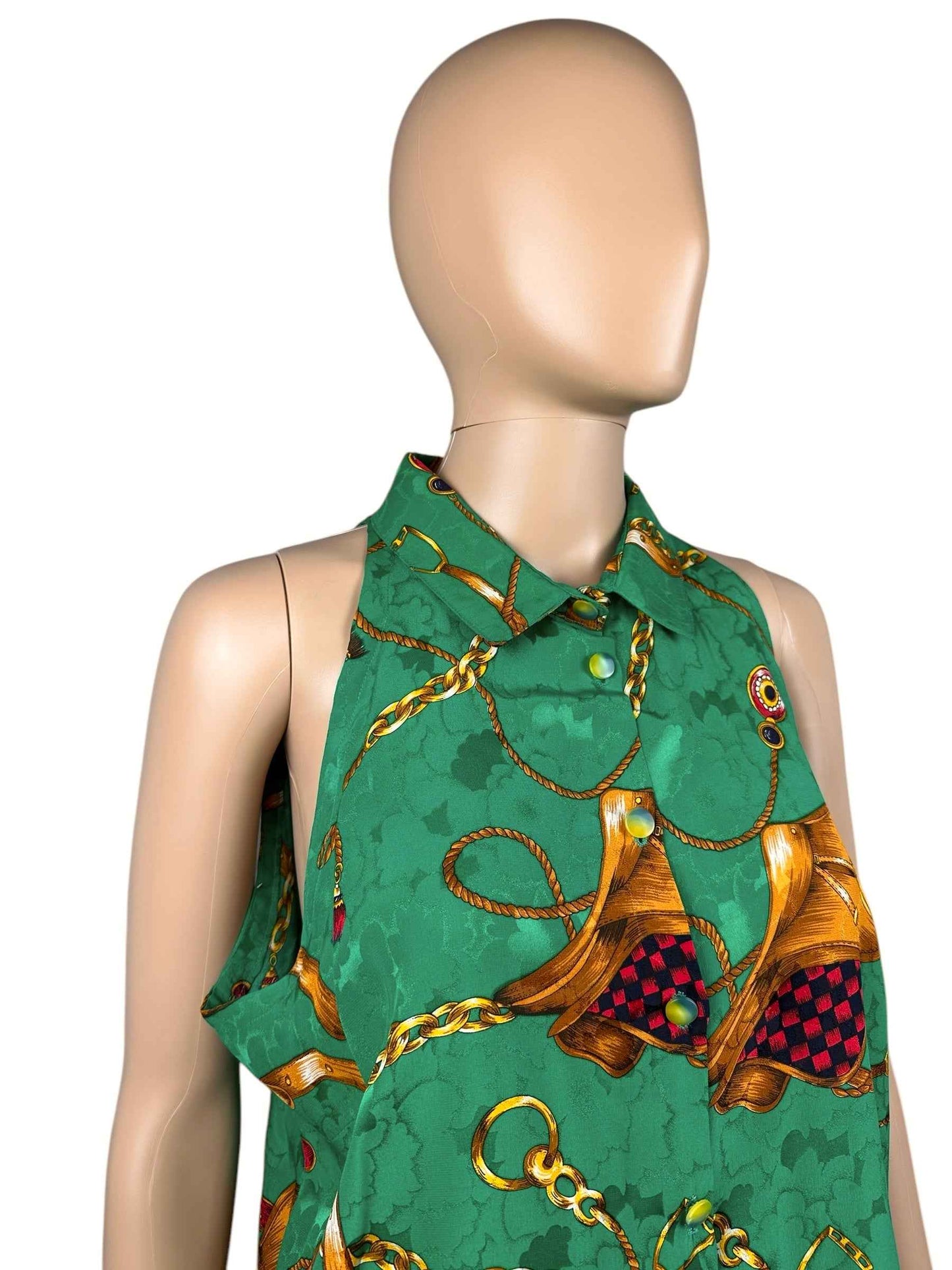 Camicia smanicata da donna a fantasia