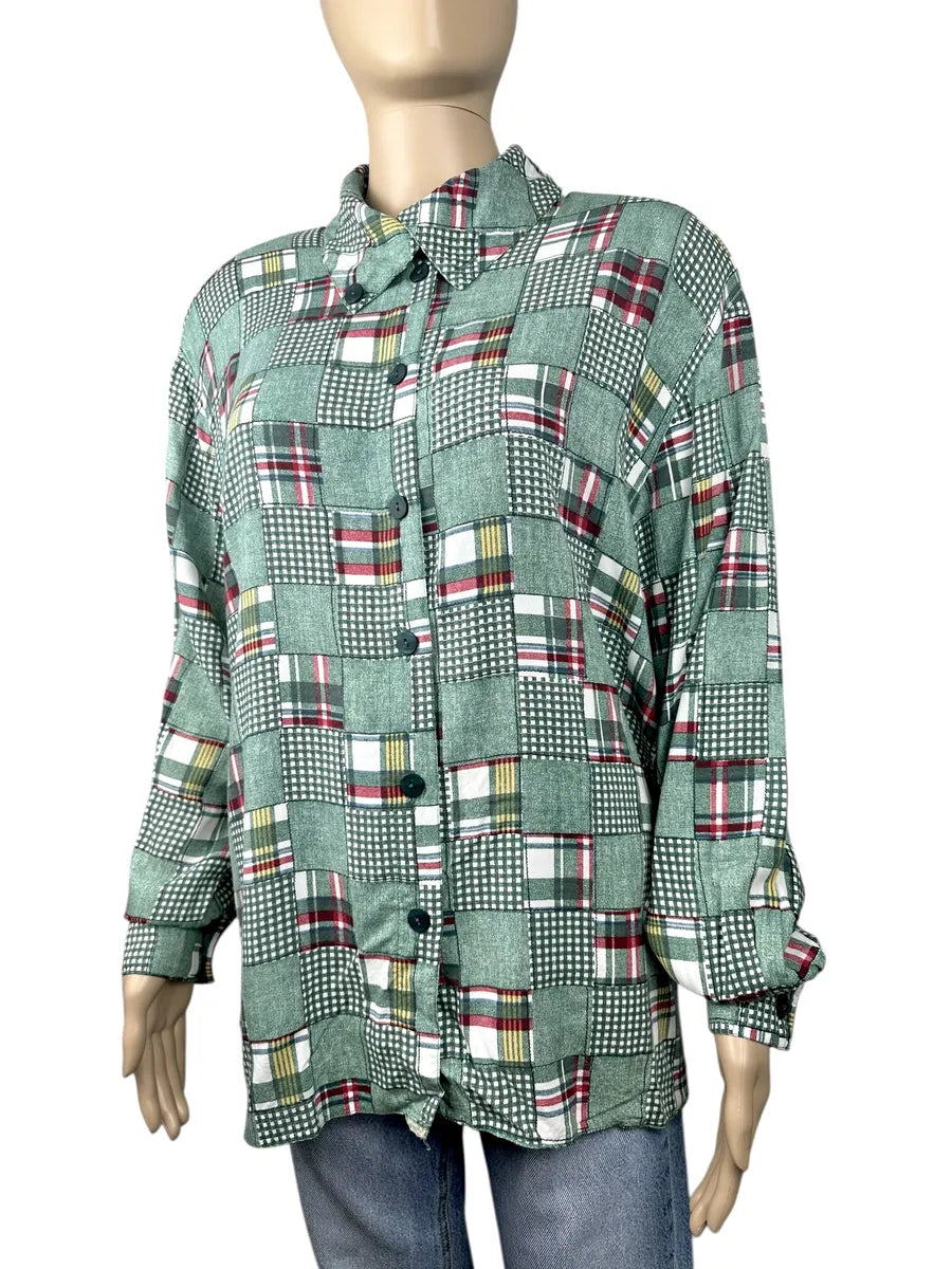 Camicia a fantasia vintage da donna