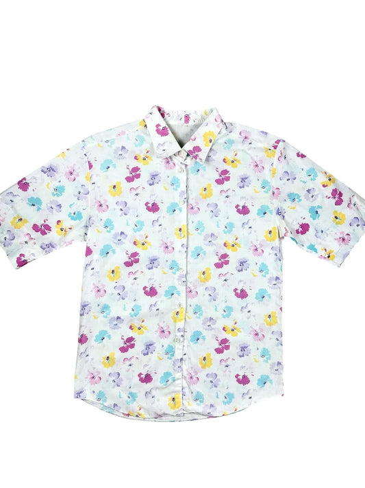 Camicia vintage da donna con fantasia floreale