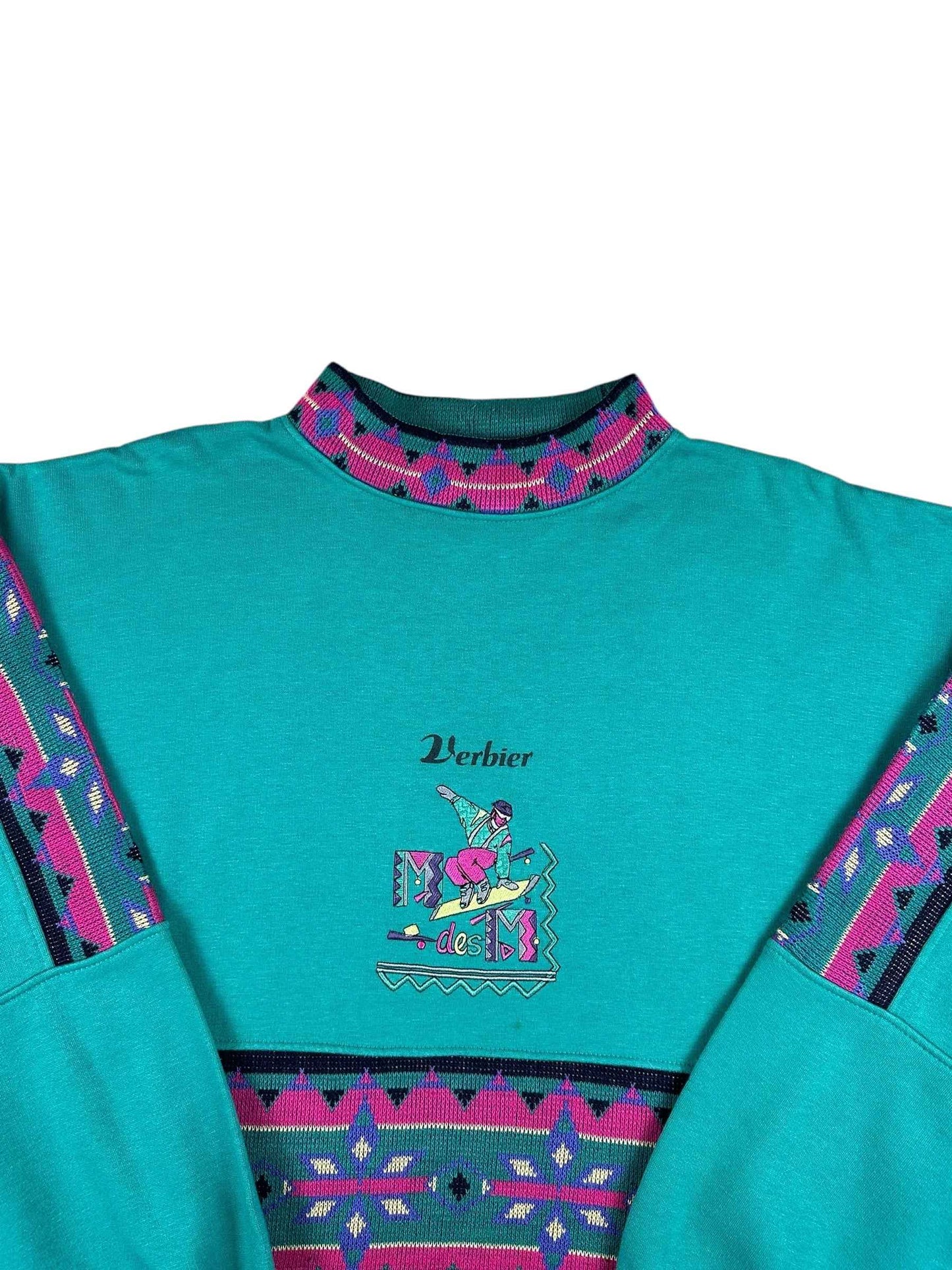 Felpa vintage con dettagli effetto uncinetto anni ’90