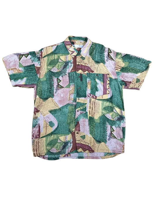 Camicia vintage da uomo a fantasia
