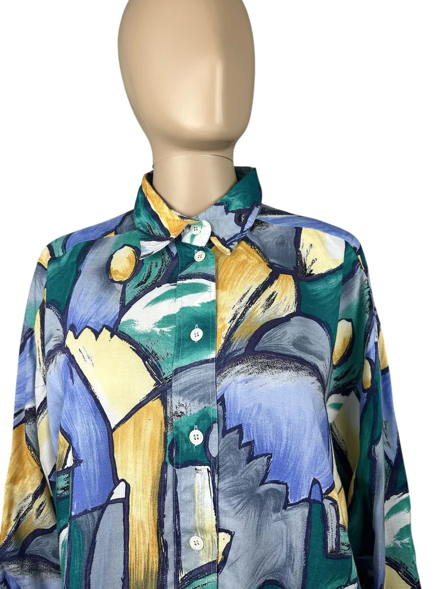 Camicia donna vintage a fantasia