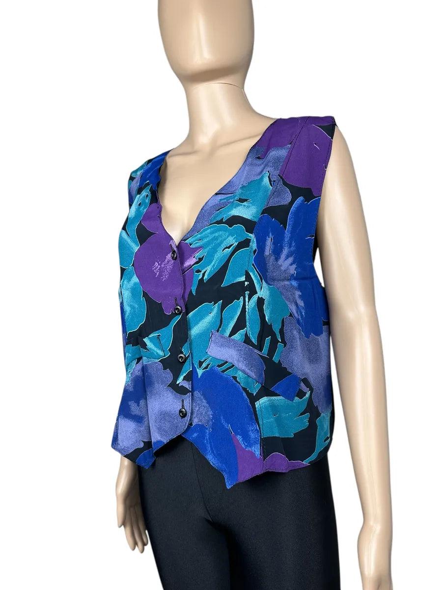 Gilet leggero da donna a fantasia floreale