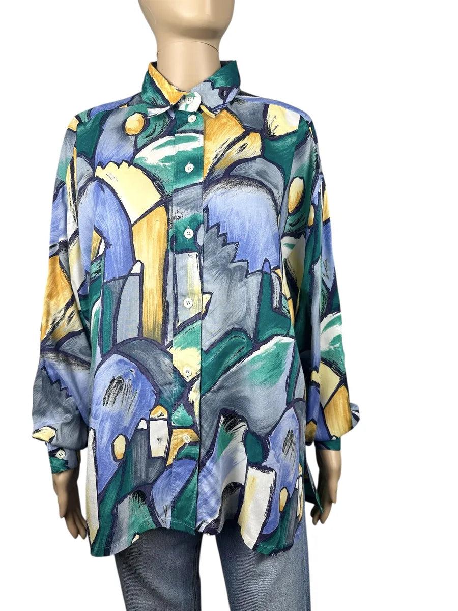 Camicia donna vintage a fantasia