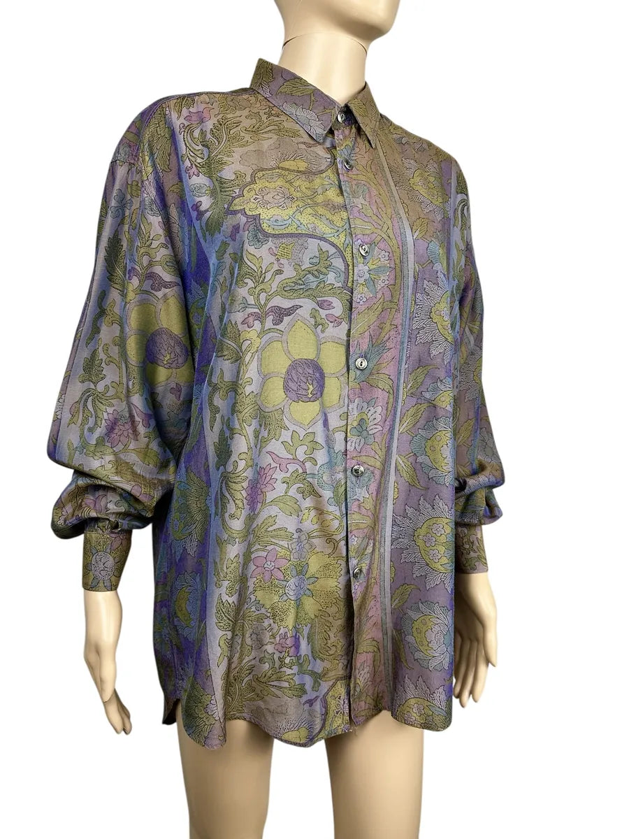 Camicia vintage a fantasia da donna
