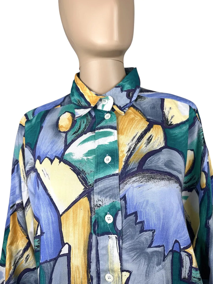 Camicia donna vintage a fantasia