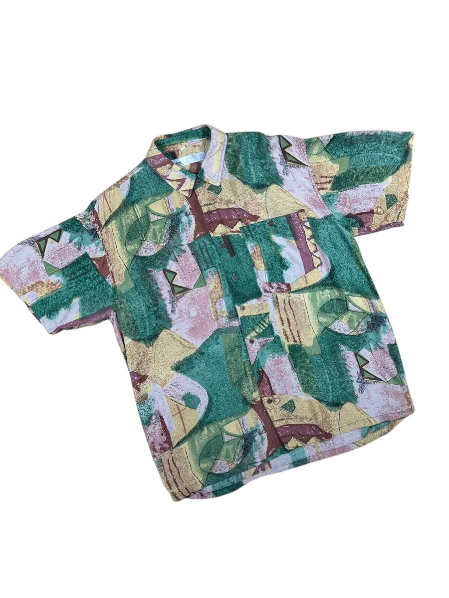 Camicia vintage da uomo a fantasia