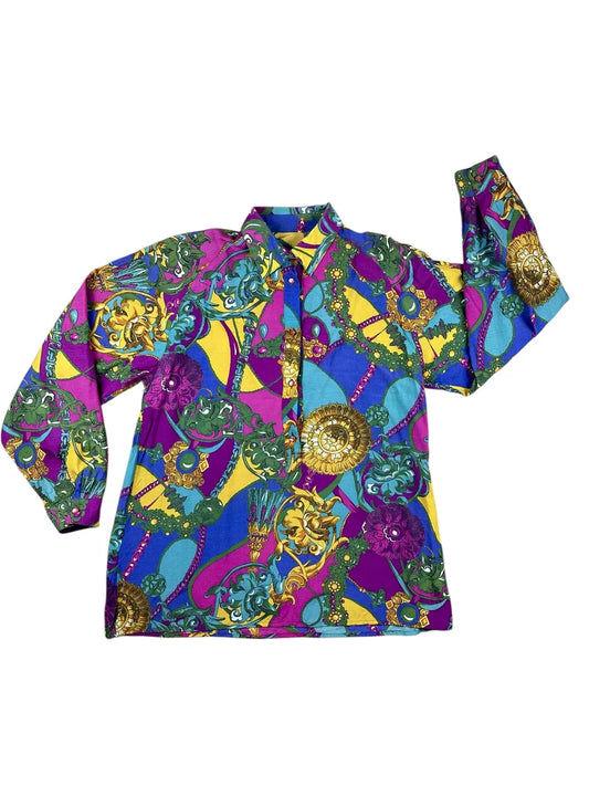 Camicia da donna vintage made in Italy a fantasia