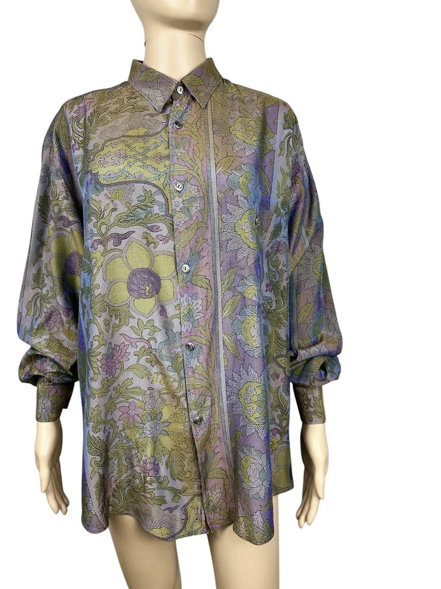 Camicia vintage a fantasia da donna