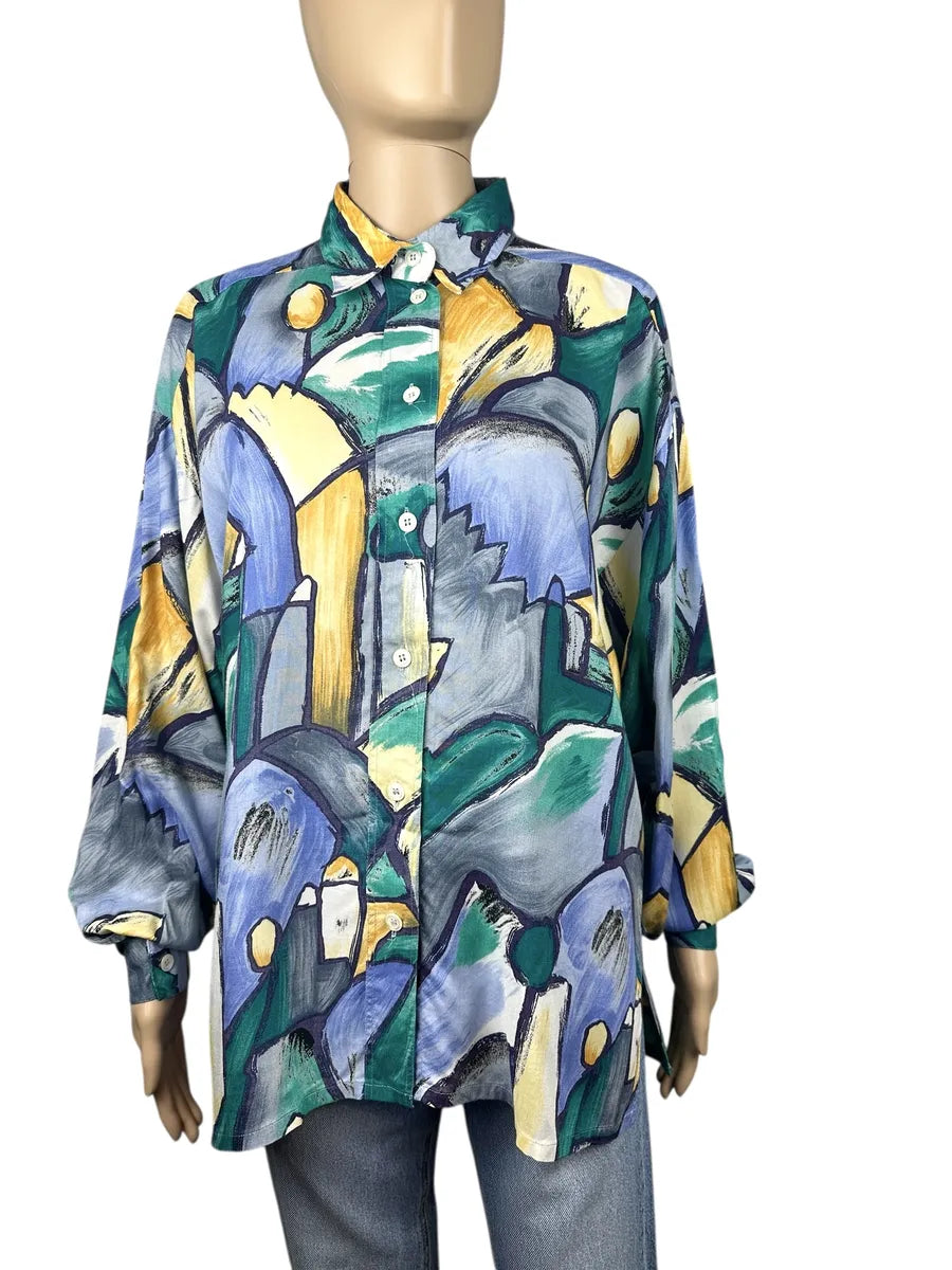 Camicia donna vintage a fantasia