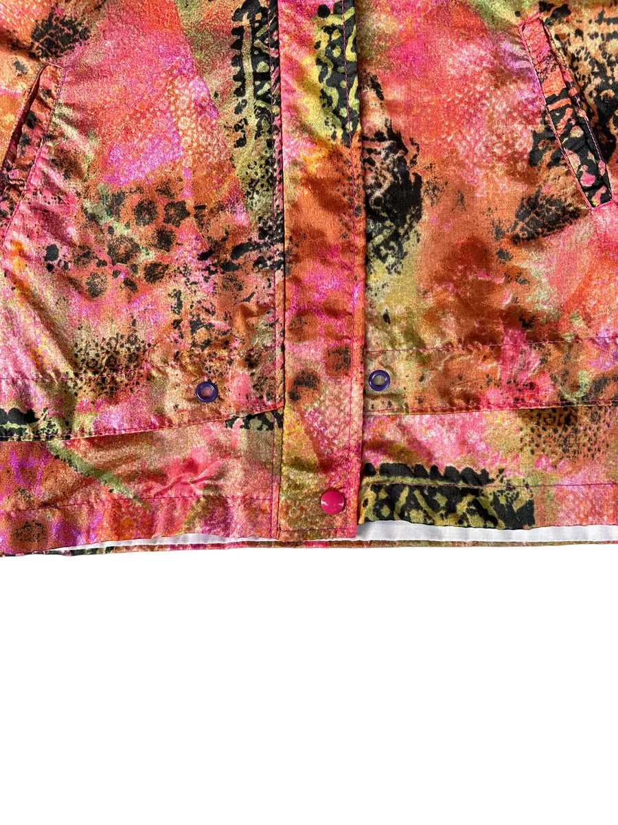 Giubbotto leggero vintage da donna a fantasia