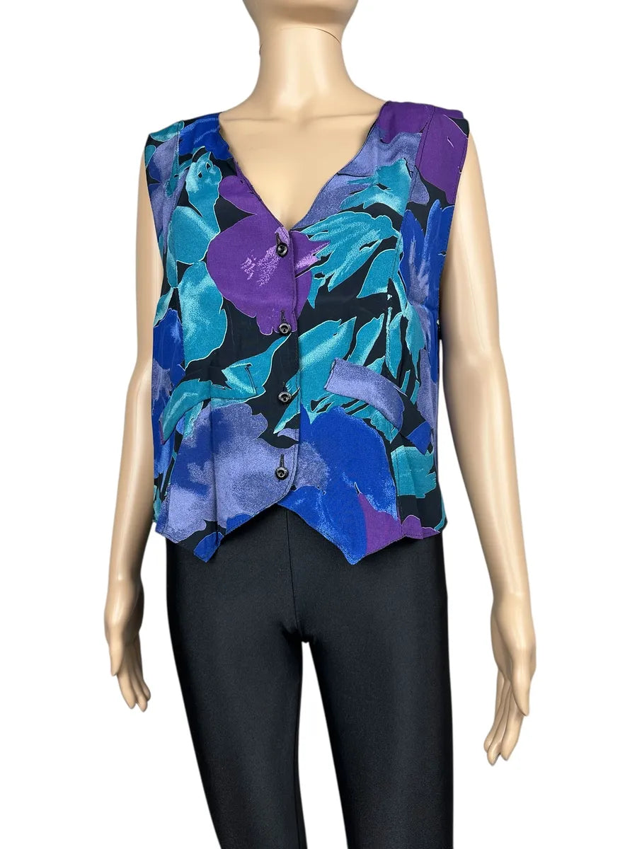 Gilet leggero da donna a fantasia floreale