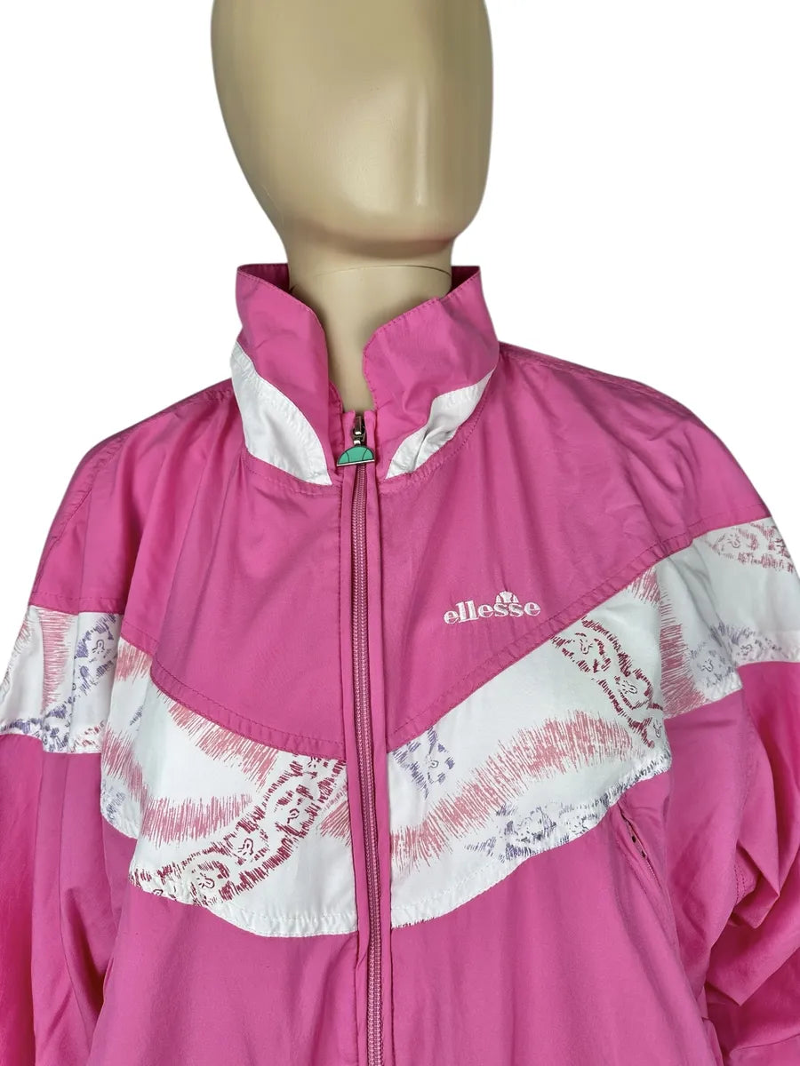 Ellesse - tuta intera vintage anni ’80 rosa taglia S/M