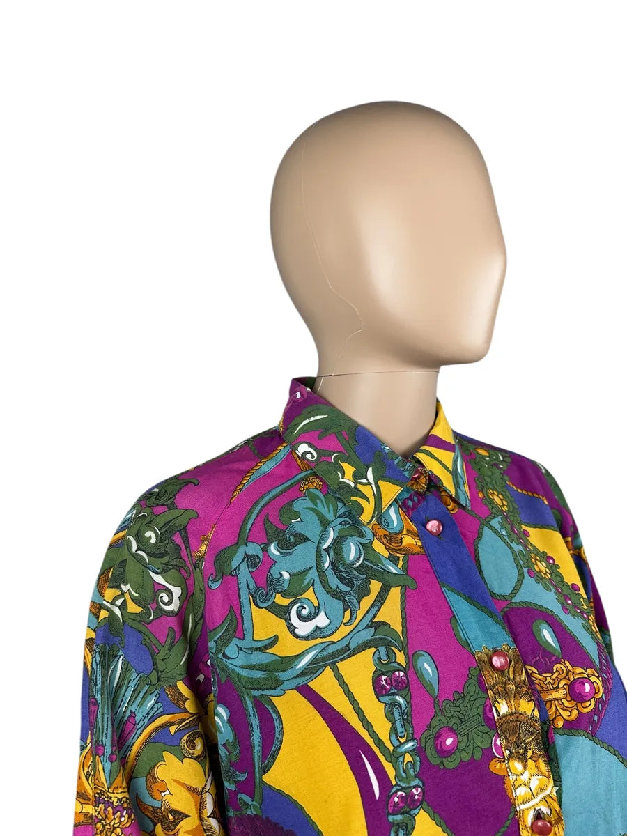 Camicia da donna vintage made in Italy a fantasia