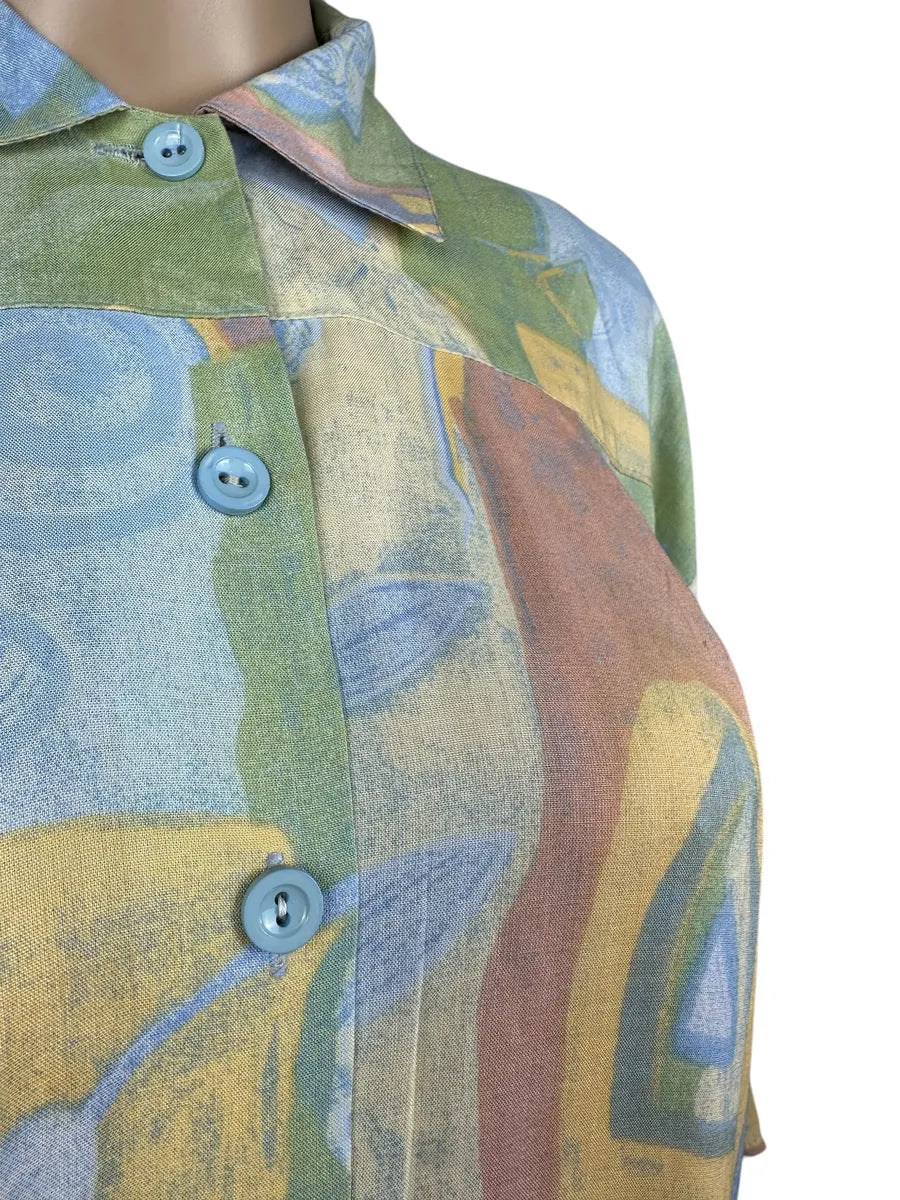 Camicia vintage da donna a fantasia