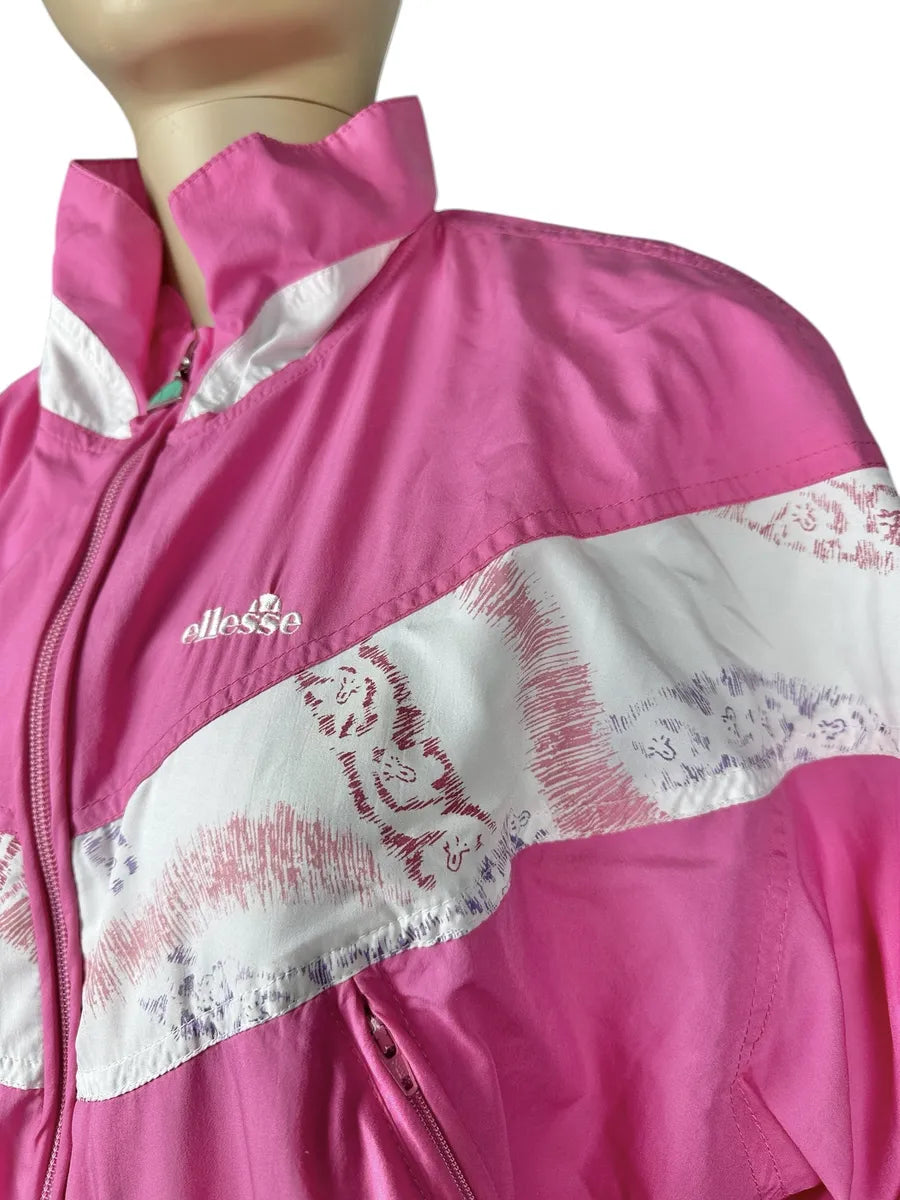 Ellesse - tuta intera vintage anni ’80 rosa taglia S/M