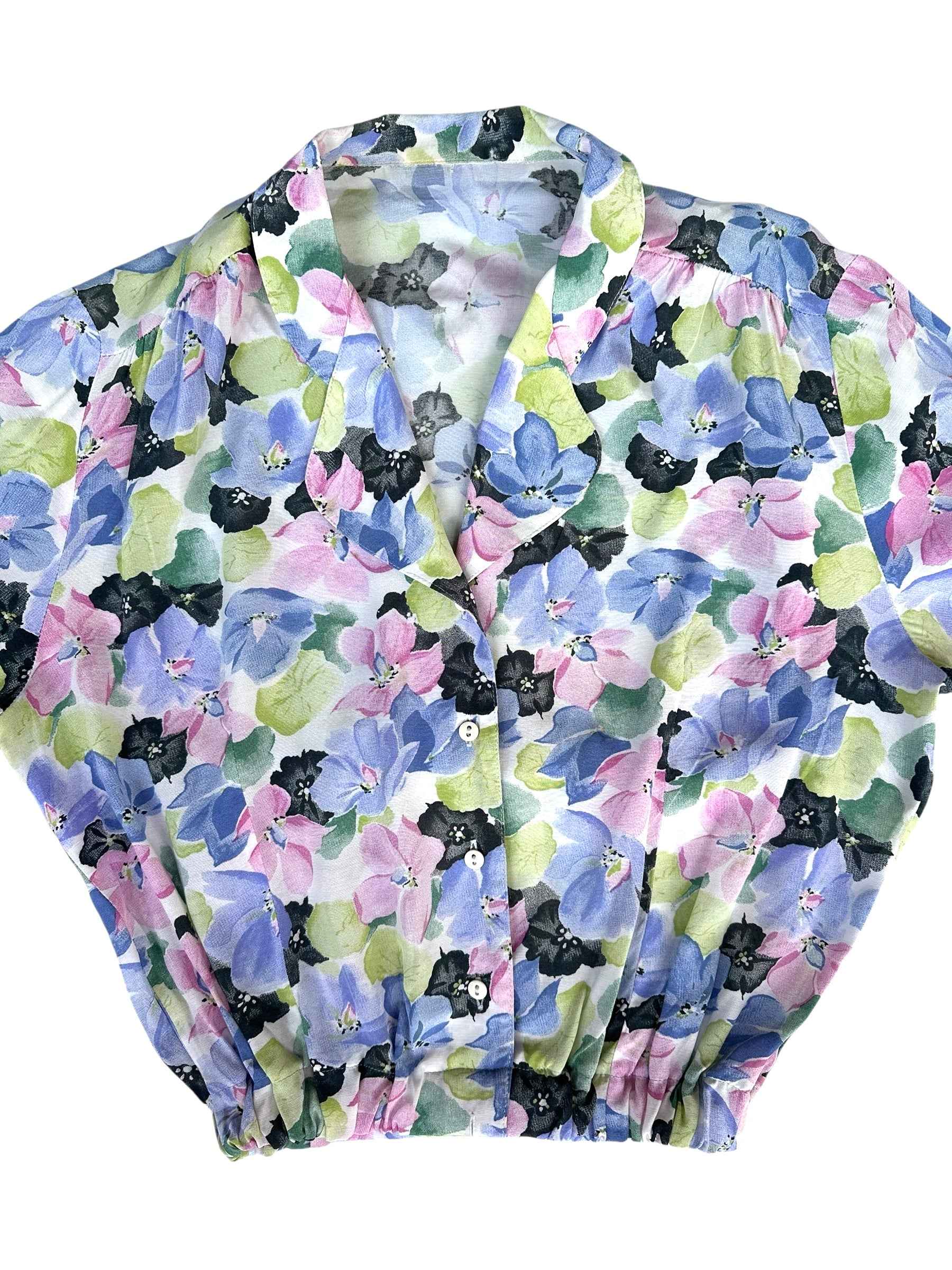 Camicia crop a fiori