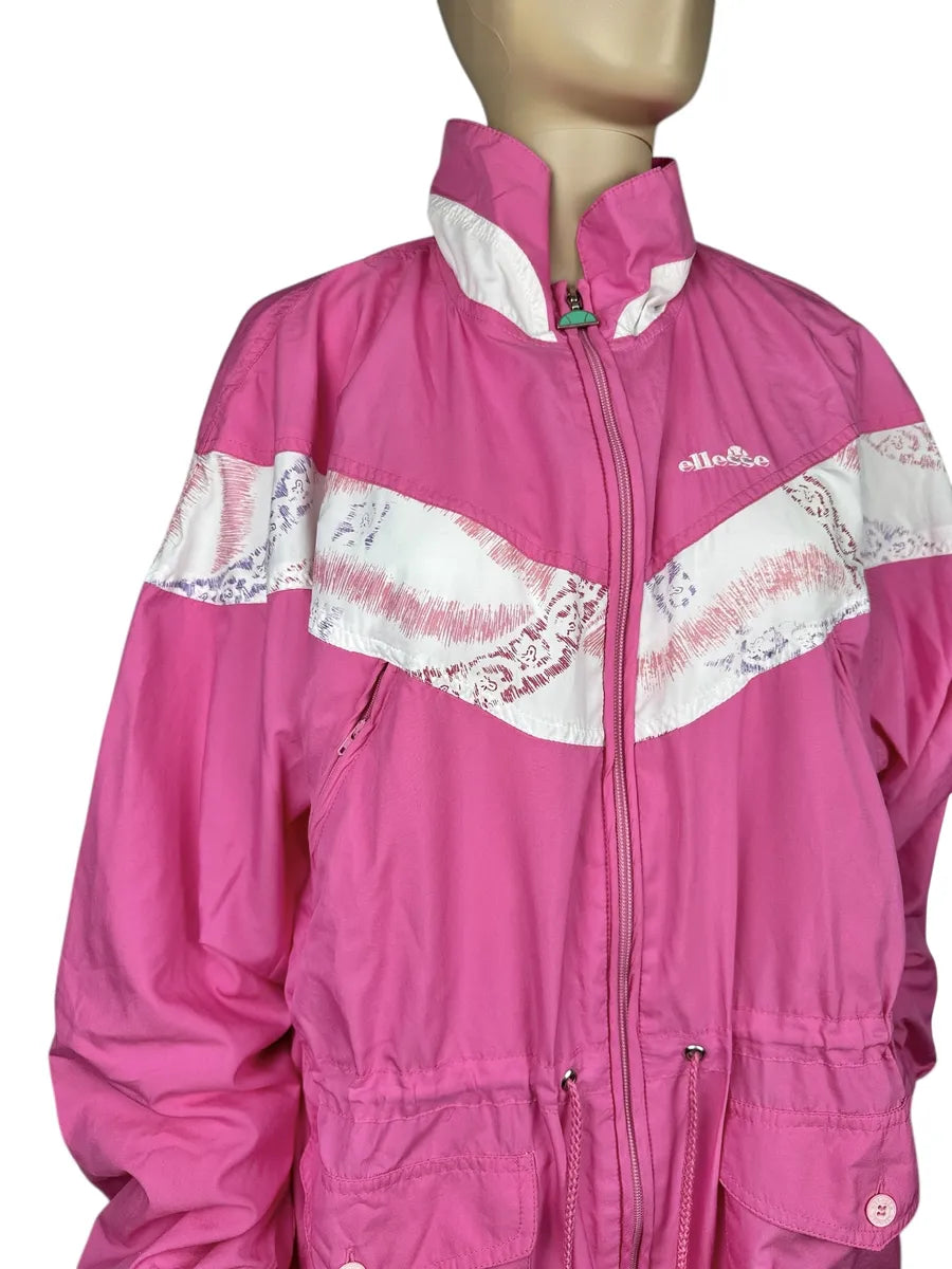 Ellesse - tuta intera vintage anni ’80 rosa taglia S/M