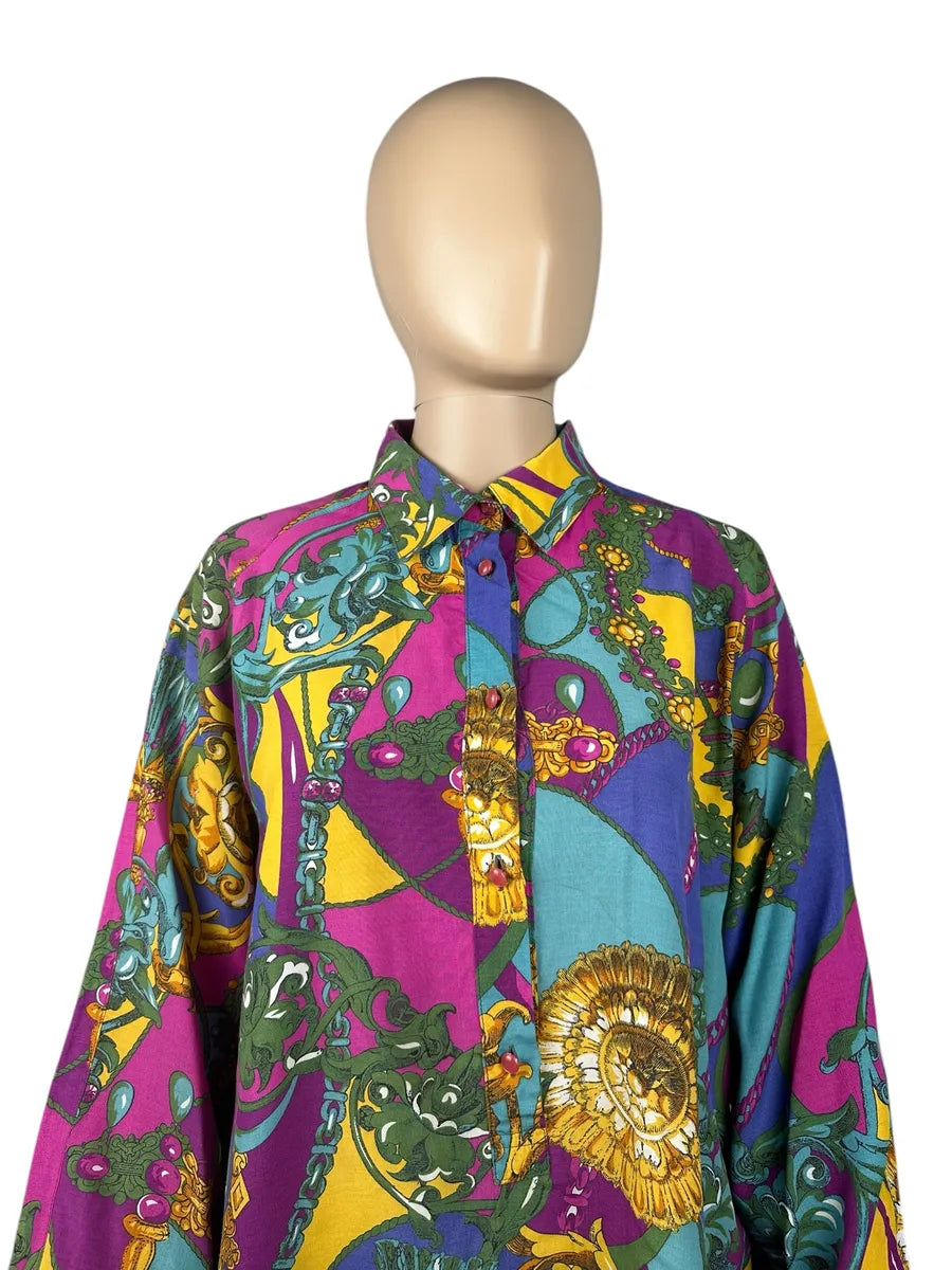 Camicia da donna vintage made in Italy a fantasia