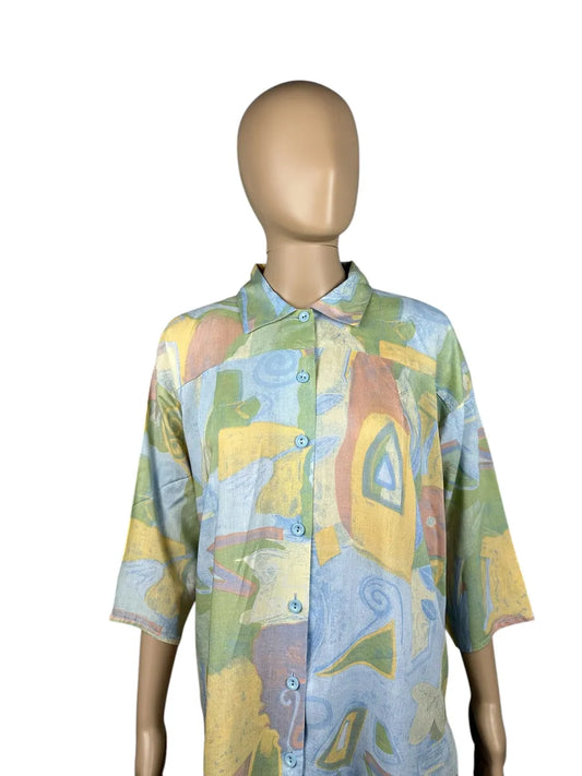 Camicia vintage da donna a fantasia