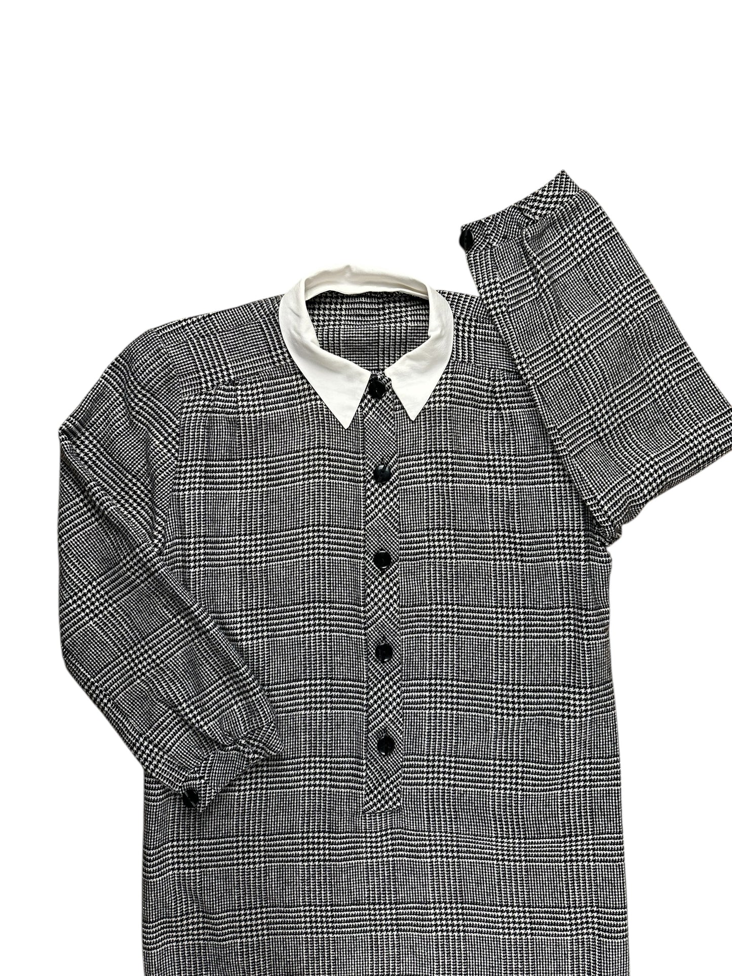 Vestito grigio con colletto bianco - Yup Vintage