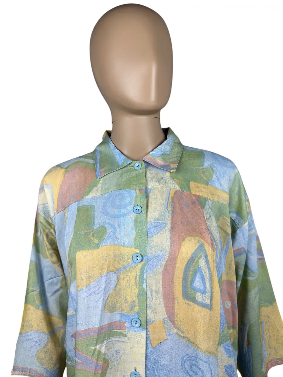 Camicia vintage da donna a fantasia