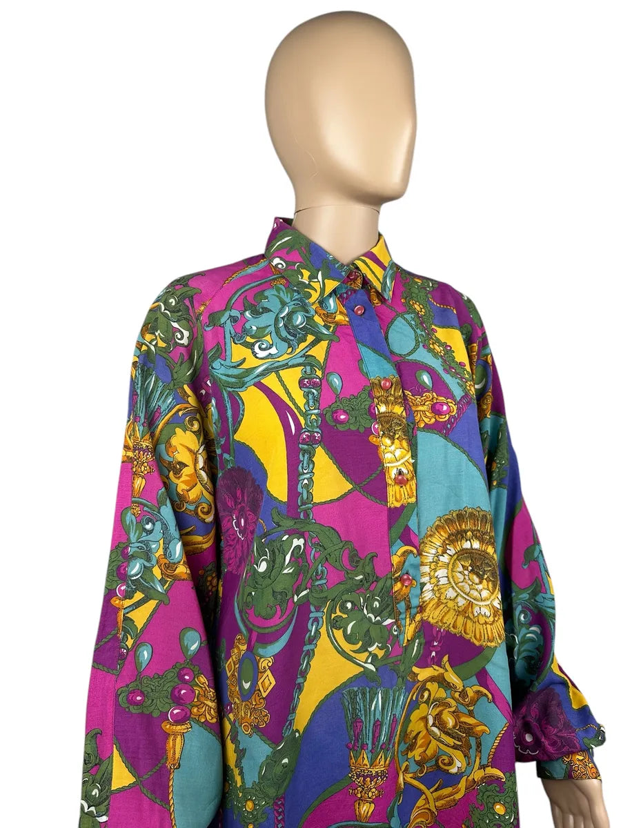 Camicia da donna vintage made in Italy a fantasia