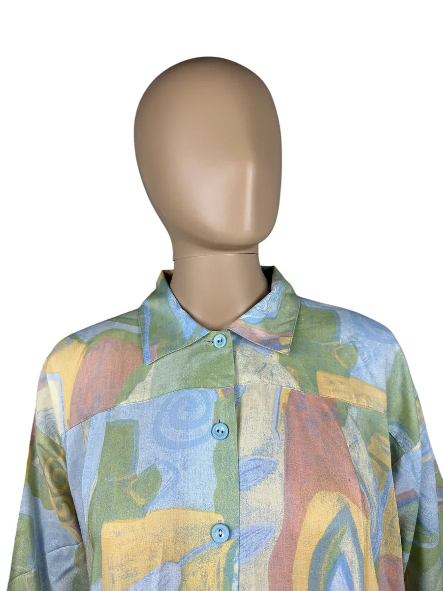 Camicia vintage da donna a fantasia