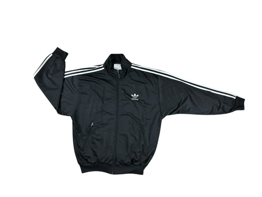 Adidas - giacchetto tuta vintage anni ’90 nero con strisce bianche taglia S