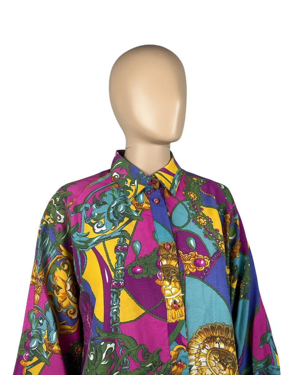Camicia da donna vintage made in Italy a fantasia