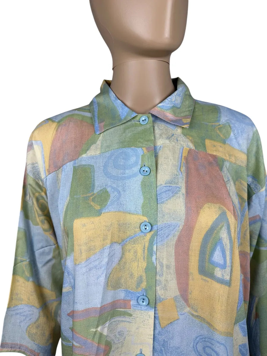 Camicia vintage da donna a fantasia