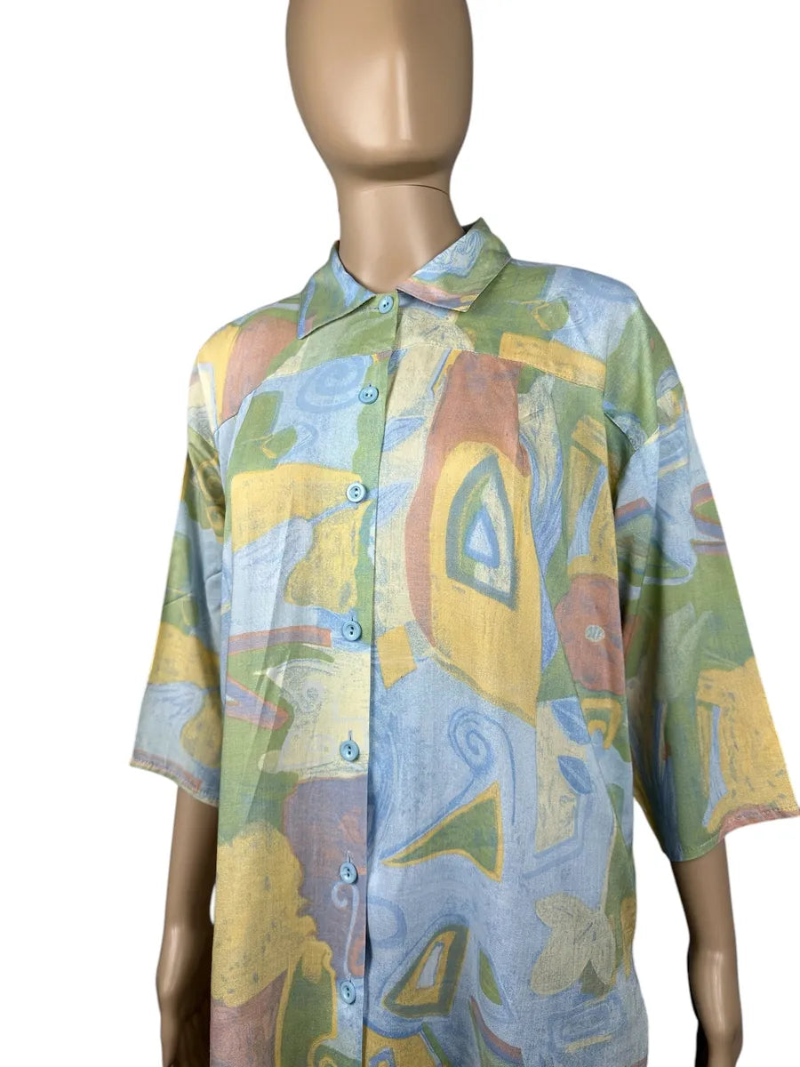 Camicia vintage da donna a fantasia