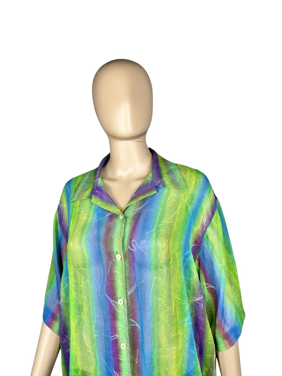 Camicia vintage da donna con fantasia a righe