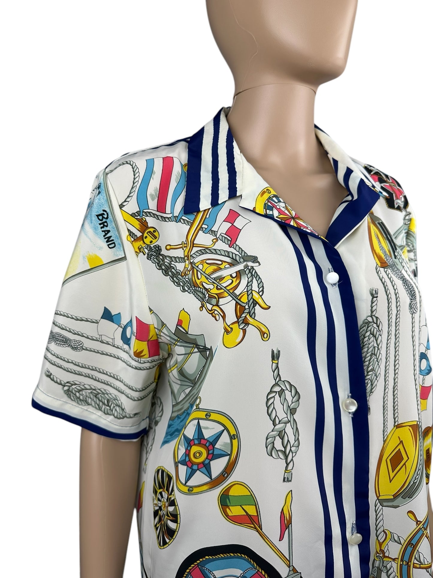 Camicia da donna a fantasia nautica - Yup Vintage