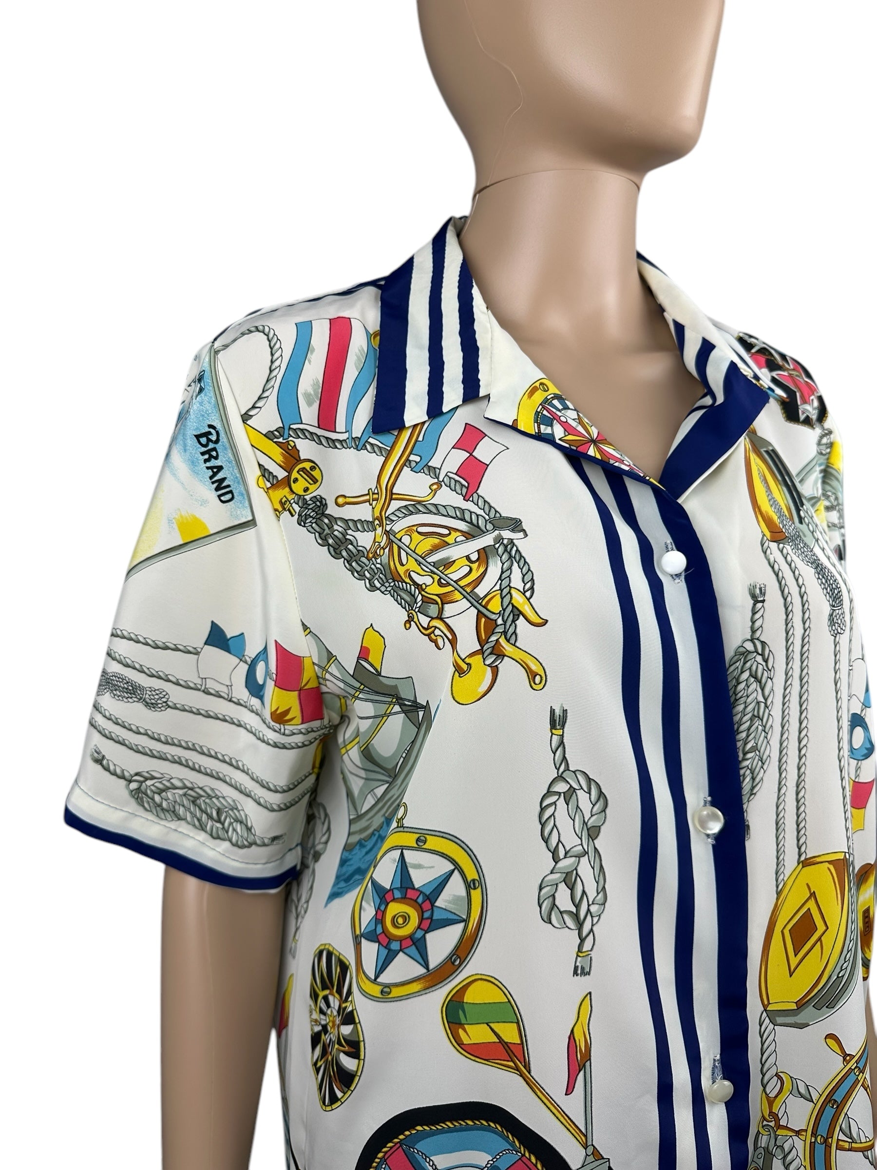 Camicia da donna a fantasia nautica - Yup Vintage