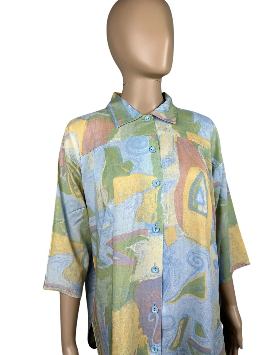 Camicia vintage da donna a fantasia