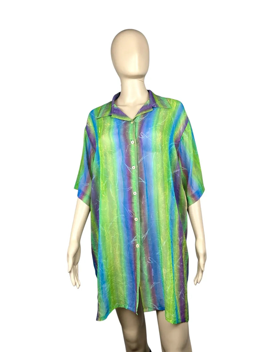 Camicia vintage da donna con fantasia a righe
